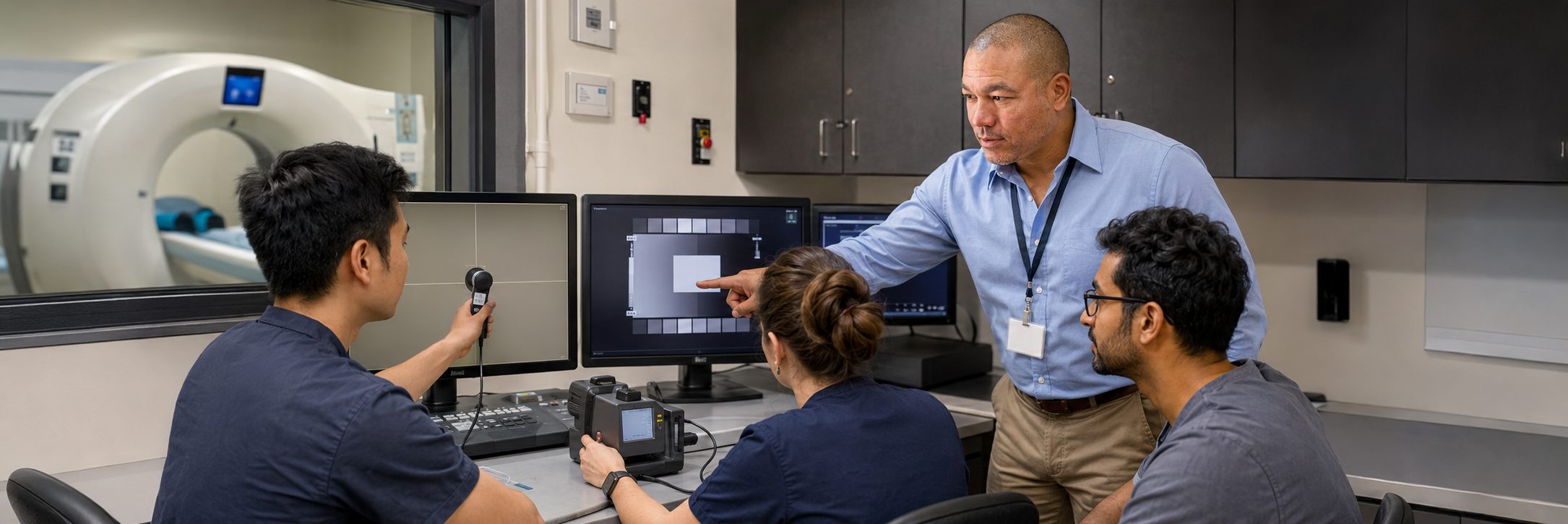 Patient monitor calibration and infusion pump testing in an MRI imaging suite